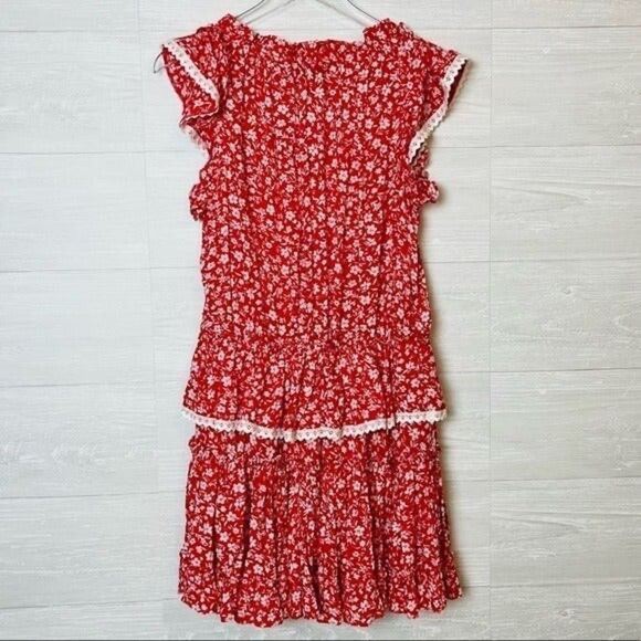 ✨ VICI Red & White Floral Ruffle Mood for Dance Dress✨ - Picture 4 of 10